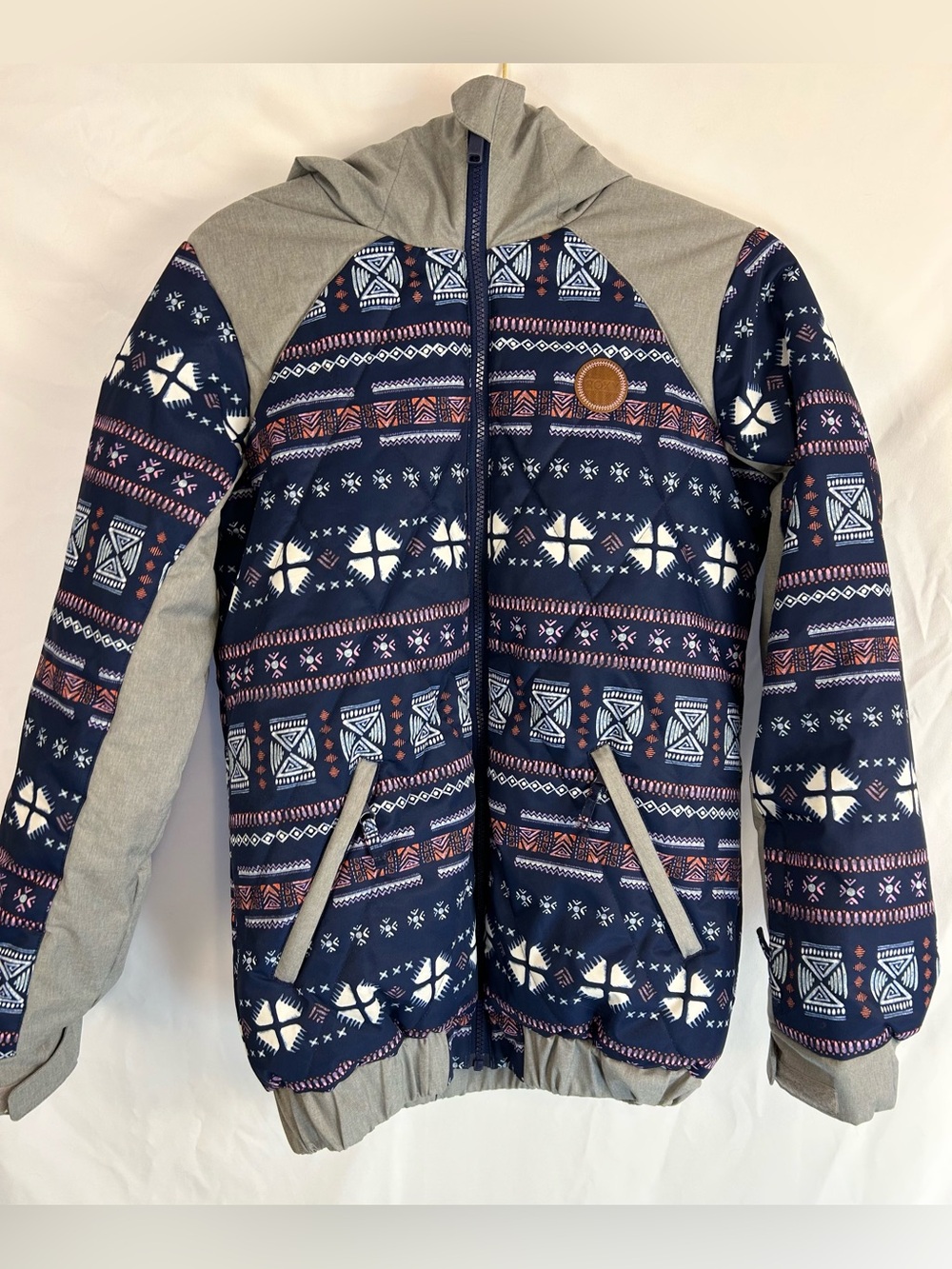 Roxy Girls Youth 16 XXL Ski Snow Jacket DryFlight 10K Navy Print